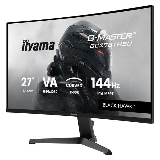 Iiyama g-master black hawk g2471hs-b1 27 curved gaming monitor (zwart, hdmi, displayport, usb, audio, amd free-sync, 144 hz)