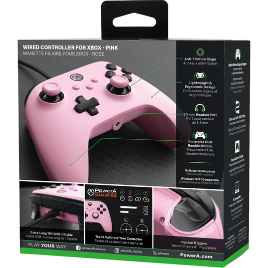 Powera bedrade controller voor xbox series x|s (roze, xbox series x|s, xbox one, pc)