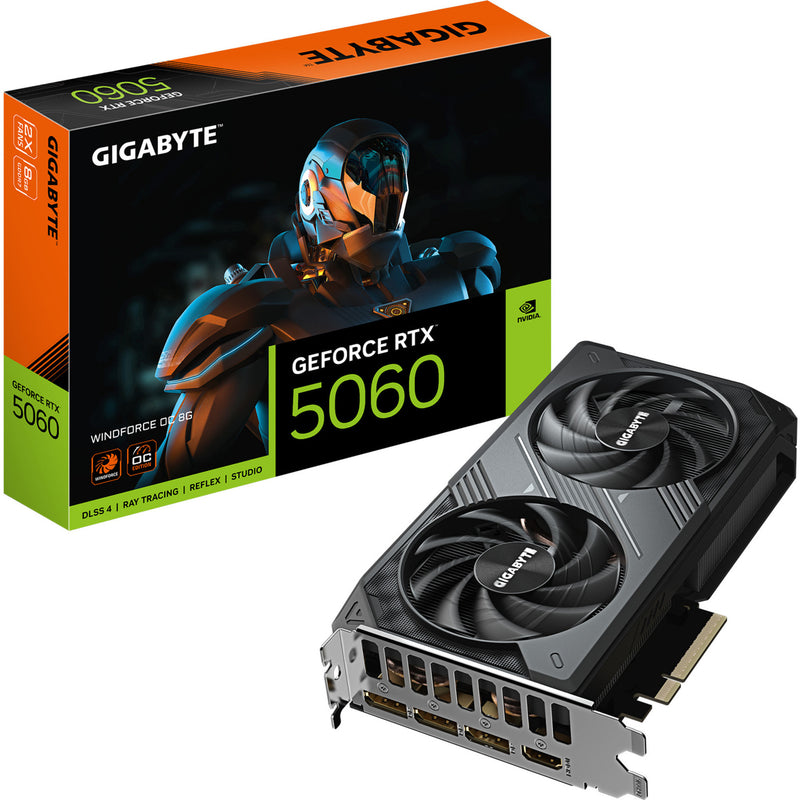 Load image into Gallery viewer, Gigabyte geforce rtx 5060 windforce oc 8g grafische kaart (3x displayport, 1x hdmi, dlss 4)
