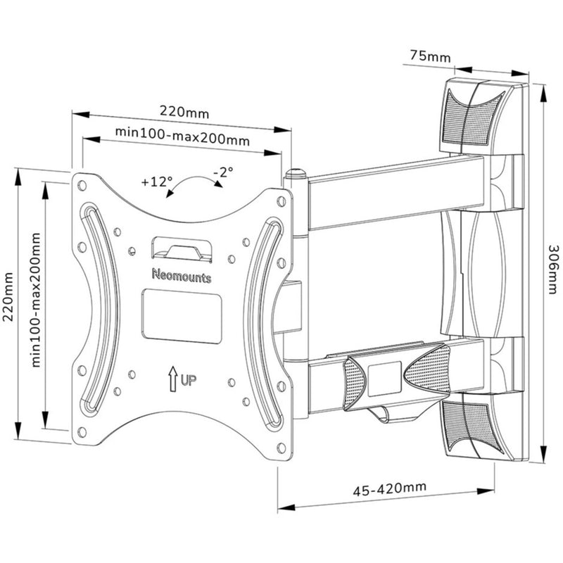 Load image into Gallery viewer, Neomounts wl40-550bl12 tv wandsteun wandmontage (zwart)
