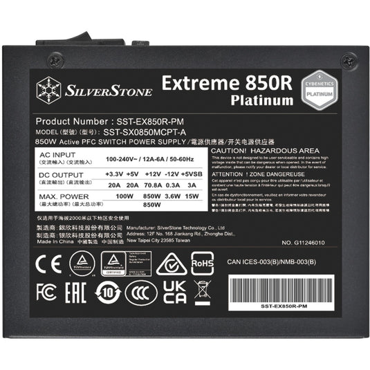 Silverstone sst-ex850r-pm modulaire 850 watt voeding (zwart, 2x pcie)
