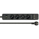 Delock 4-weg stekkerdoos met usb-poorten (zwart, 4x stekker, 3x usb-a)