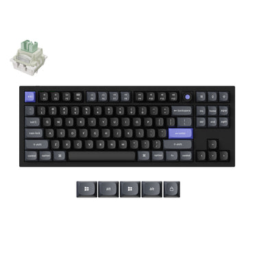 Keychron q3 he 8k magnetic switch keyboard (zwart, us lay-out (qwerty), ultra-fast lime, 80% (tkl), rgb, hot swap, 8k)