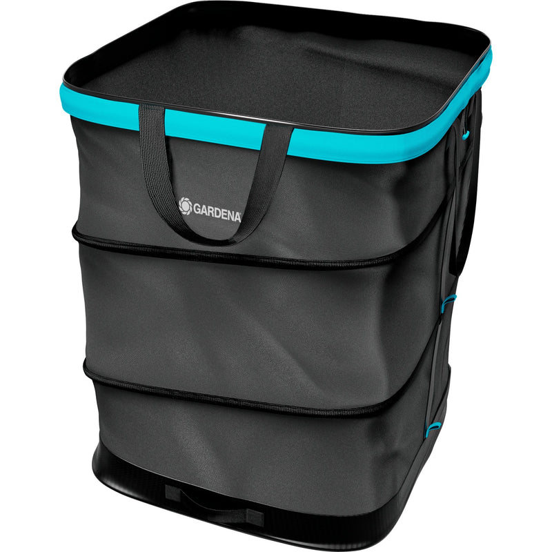 Load image into Gallery viewer, Gardena tuinafvalzak pop-up rechthoekig, maat m (zwart turquoise, tot 130 liter)
