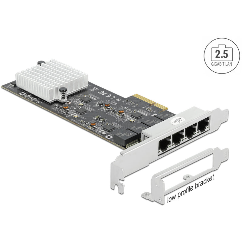 Load image into Gallery viewer, Delock pci express x4 naar 4 x rj45 2,5 gbe netwerkadapter
