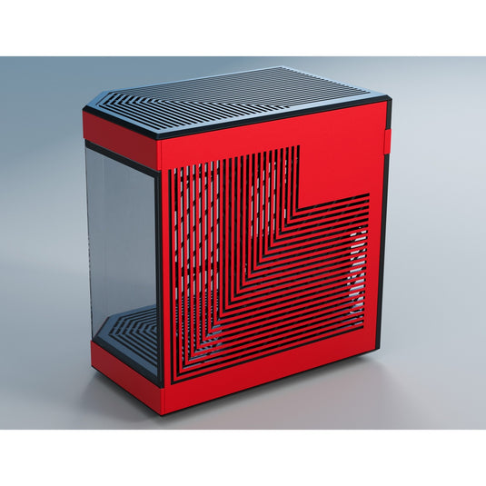 Hyte y60 midi tower behuizing (rood zwart | 3x usb-a | tempered glass)