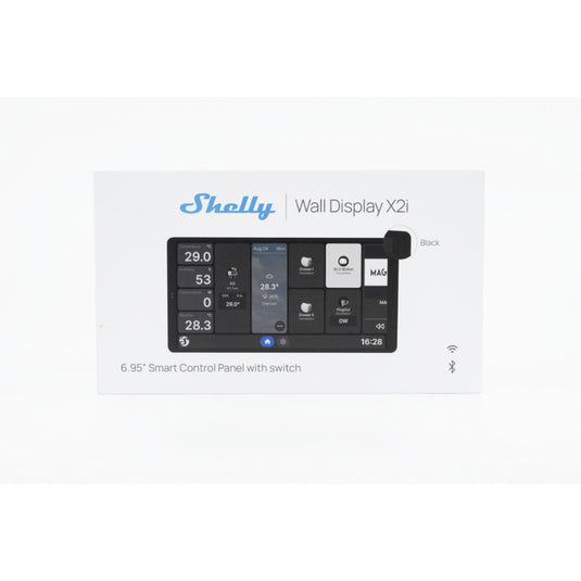 Shelly wall display x2i bedieningspaneel (zwart, touchscreen, wi-fi 6, bluetooth 5.4)