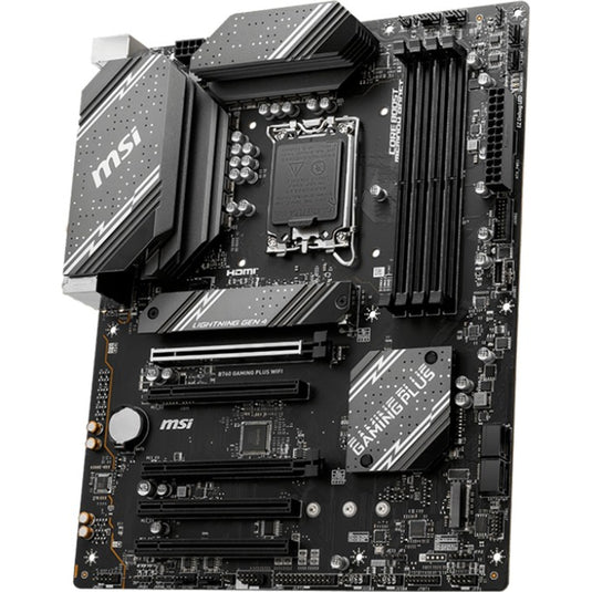 Msi b760 gaming plus wifi socket 1700 moederbord (grijs zwart, raid, 2.5gb-lan, wi-fi 6e, bt, sound, atx)