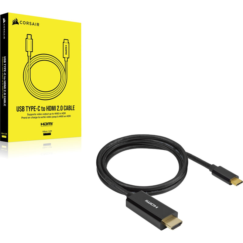 Load image into Gallery viewer, Corsair usb-c > hdmi kabel (zwart, 1 meter)
