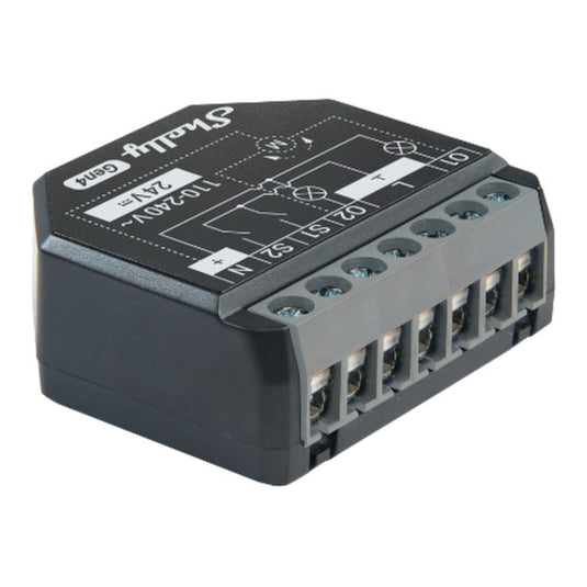 Shelly 2pm gen4 relais (zwart, bluetooth, wifi)