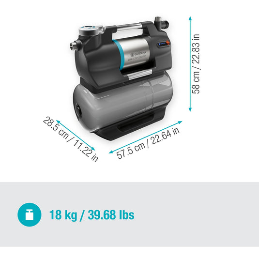 Gardena hydrofoorpomp 6300 silentcomfort (grijs roestvrij staal, bluetooth)