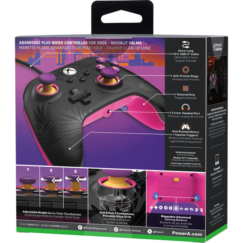 Load image into Gallery viewer, Powera advantage plus bedrade controller voor xbox series x|s - palmbomen in maanlicht (roze, xbox series x|s, xbox one, pc)
