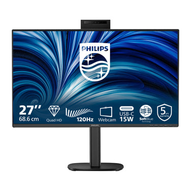 Philips 27b2n3500jh 00 27 monitor (zwart, hdmi, displayport, usb-c, webcam, 120 hz)