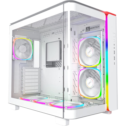 Montech king 95 pro midi tower behuizing (wit | 2x usb-a | 1x usb-c | rgb | tempered glass)