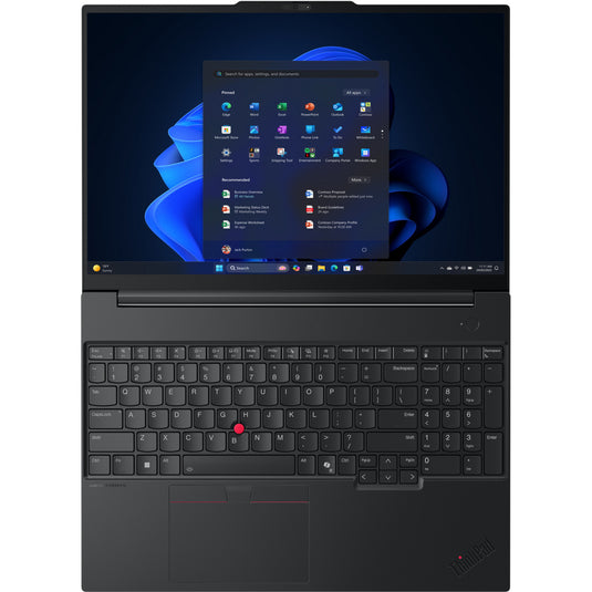 Lenovo thinkpad e16 gen 3 (21sr002fmh) 16 laptop (zwart | ultra 7 255h | arc 140t | 16 gb | 512 gb ssd)