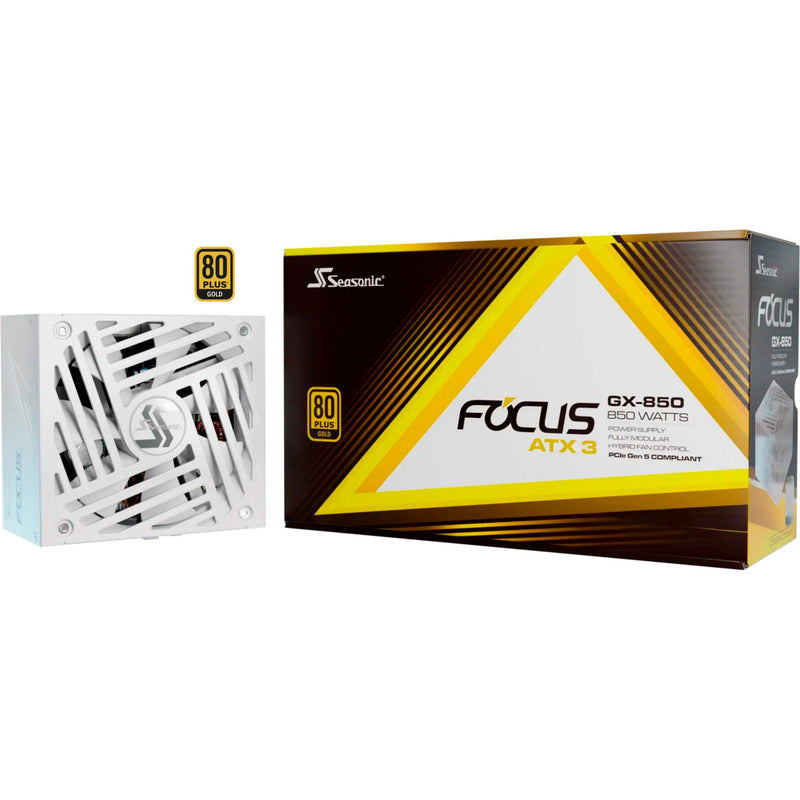 Load image into Gallery viewer, Seasonic focus-gx-850-v4 atx3.0 modulaire 850 watt voeding (wit, 1x 12vhpwr, 3x pcie)

