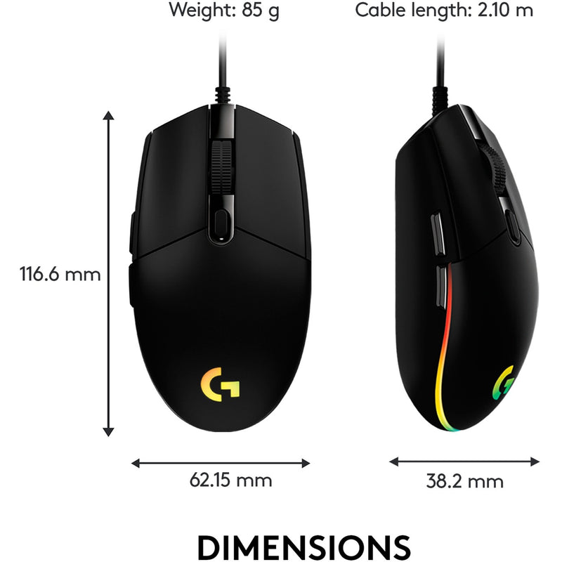 Load image into Gallery viewer, Logitech g203 lightsync gaming muis (zwart, 200 - 8000 dpi, rgb leds)
