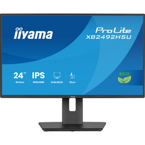 Iiyama prolite xb2492hsu-b1 24 monitor (zwart (mat), hdmi, displayport, 2x usb-a, usb-b, 120 hz)