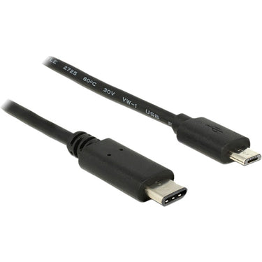 Delock usb-c 2.0 > usb micro-b kabel (zwart, 1 meter)