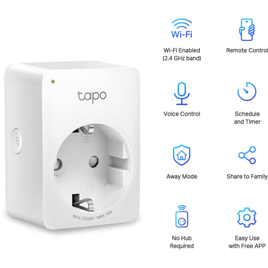 Tp-link tapo p100 mini smart wifi-stopcontact (4 pack) schakel stekkerdoos (wit, 4 stuks)