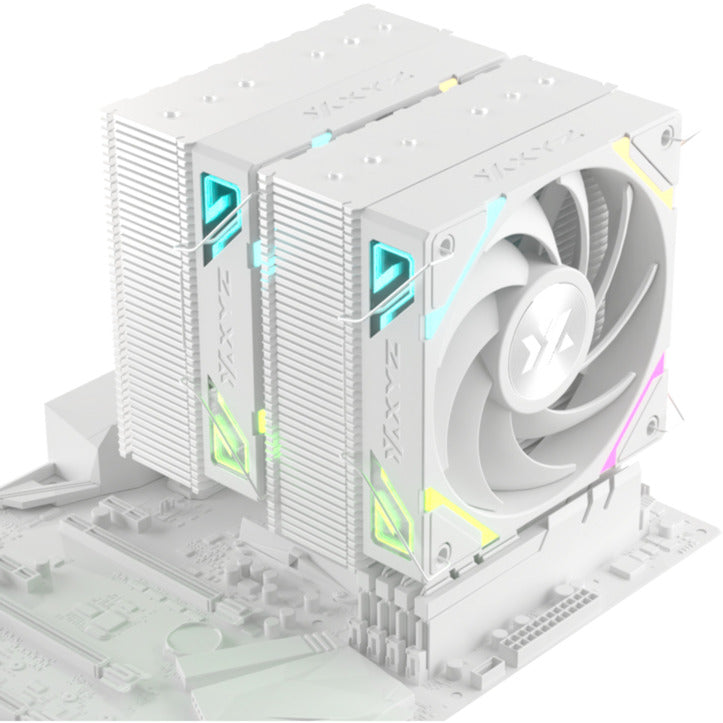 Afbeelding laden in galerijviewer, Xyz pc gear thermax 6 duo rgb cpu-koeler (wit, argb, pwm)

