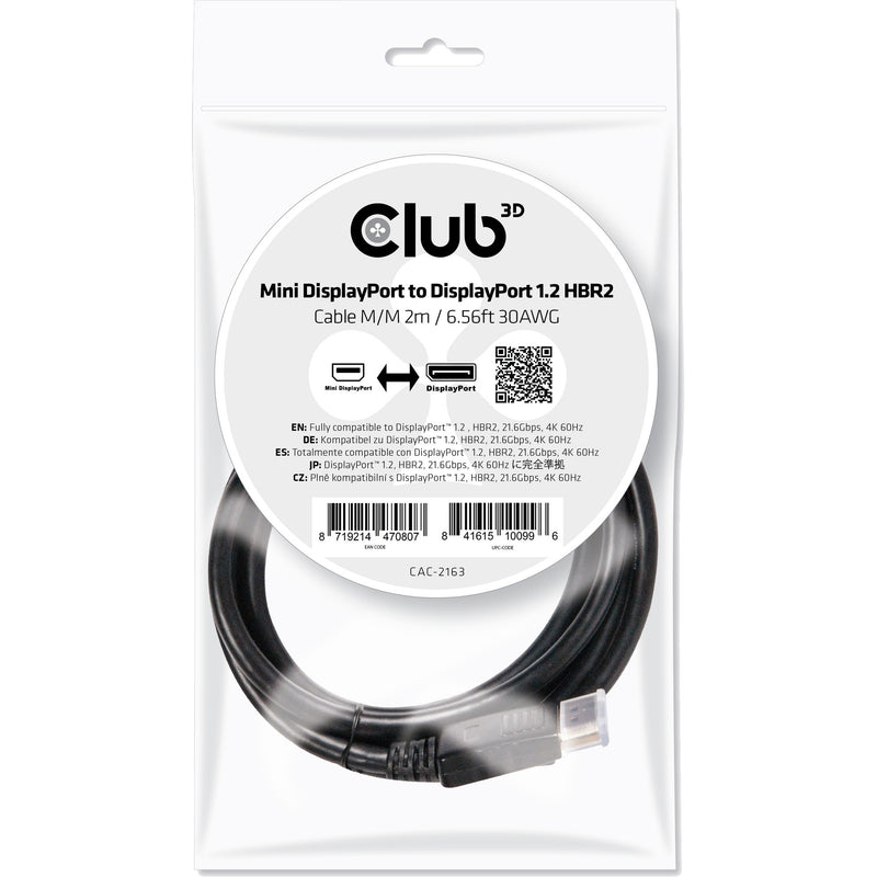 Load image into Gallery viewer, Club 3d mini-displayport naar displayport 1.2 kabel (zwart, 2 meter)
