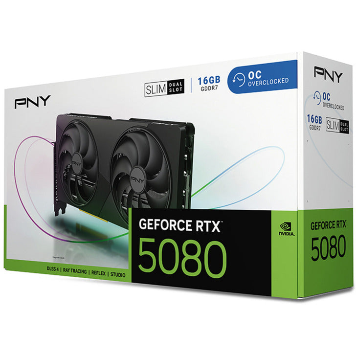 Load image into Gallery viewer, Pny geforce rtx 5080 slim oc grafische kaart (dlss 4, 3x displayport, 1x hdmi 2.1)
