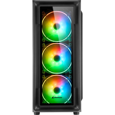 Sharkoon tk4 rgb midi tower behuizing (zwart | 4x usb-a | rgb | tempered glass)