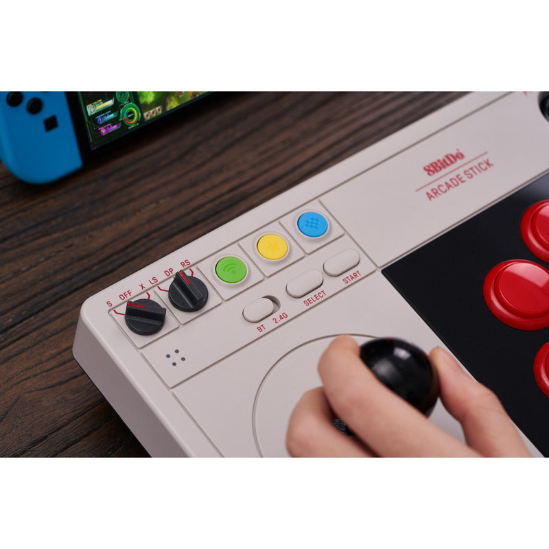 Load image into Gallery viewer, 8bitdo arcade stick joystick (grijs, switch 1, switch 2, pc, bluetooth 2.4g usb-c)

