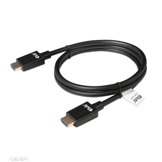 Club 3d ultra high speed hdmi 2.1 gecertificeerde kabel male-male (zwart, 1 meter, 4k 120hz, 8k 60hz, 48gbps)