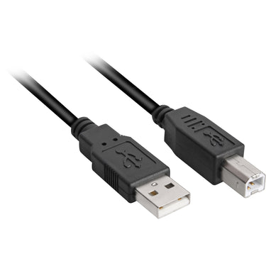 Sharkoon usb-a 2.0 > usb-b kabel (zwart, 0,5 meter)