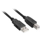 Sharkoon usb-a 2.0 > usb-b kabel (zwart, 0,5 meter)