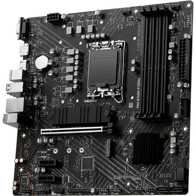 Load image into Gallery viewer, Msi pro b760m-p ddr4 socket 1700 moederbord (zwart, raid, gb-lan, sound, µatx)
