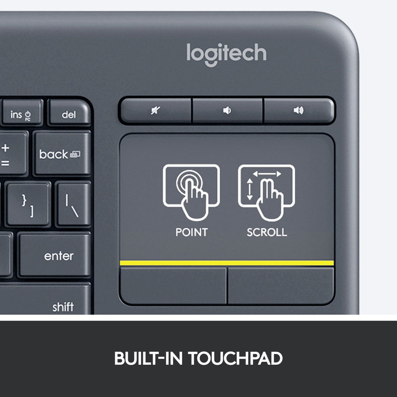 Load image into Gallery viewer, Logitech k400 plus toetsenbord (antraciet, eu lay-out (qwerty))
