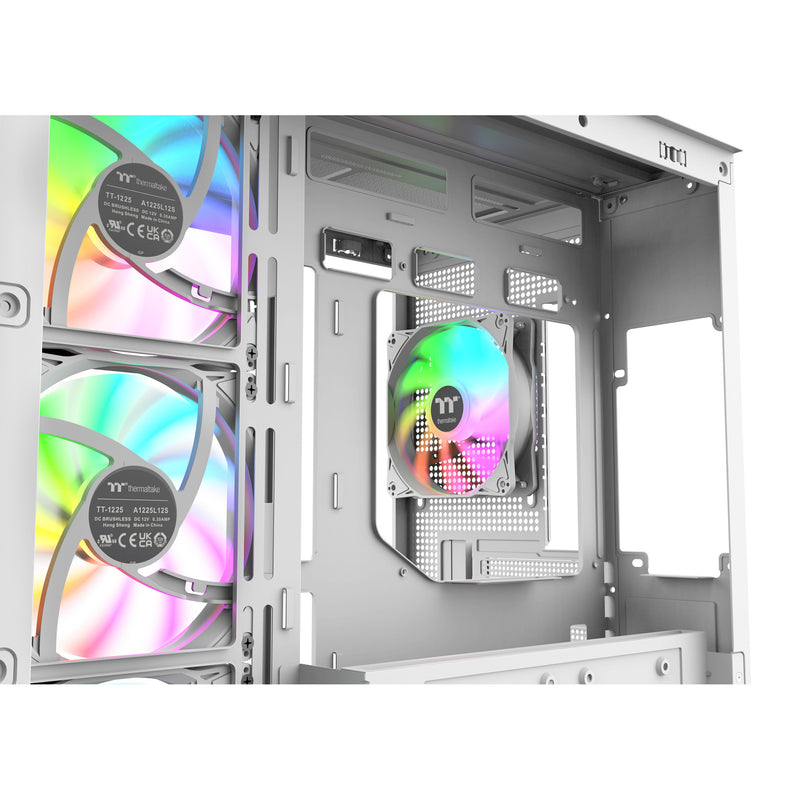 Load image into Gallery viewer, Thermaltake view 380 ws argb snow midi tower behuizing (wit houtkleur | 2x usb-a | 1x usb-c | rgb | tempered glass)
