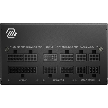 Msi mag a750gl pcie5 ii modulaire 750 watt voeding (zwart, 1x 12v-2x6, 3x pcie)