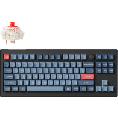 Keychron v3 max-d1, toetsenbord (zwart, us lay-out, gateron jupiter red, rgb leds, tkl, double-shot pbt, hot swap, 2.4 | bluetooth | usb-c, knob)