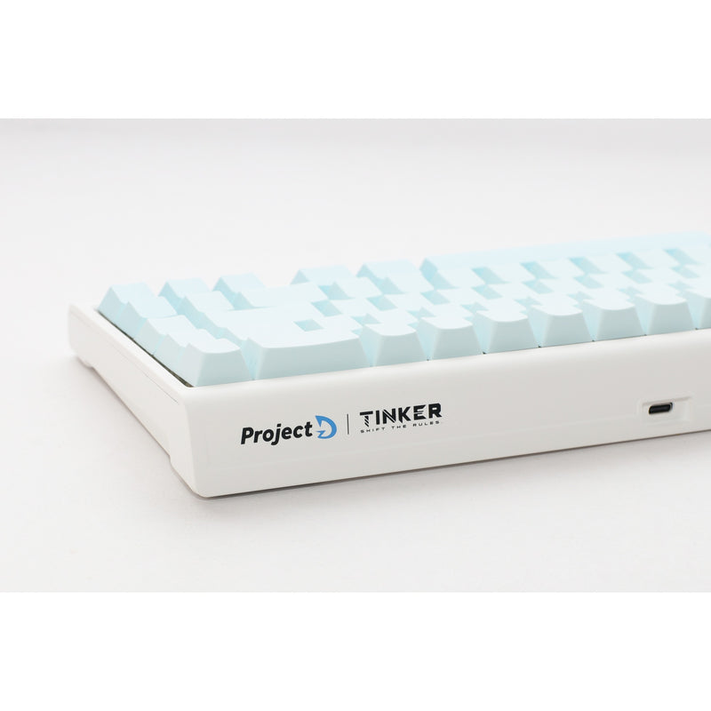 Load image into Gallery viewer, Ducky projectd tinker 65 - pom edition met qmk via, toetsenbord (lichtblauw wit, us lay-out, kailh box cream pro, rgb led, double-shot pbt, hot-swappable pom, gasket mount, 65%)
