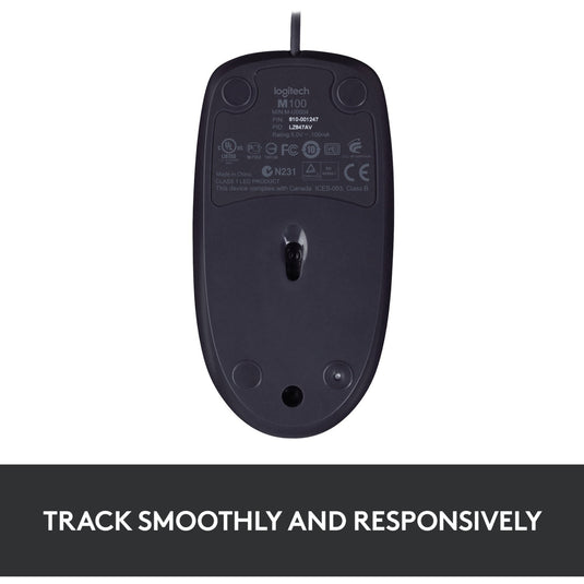 Logitech b100 optical usb mouse for business (zwart, 800 dpi)