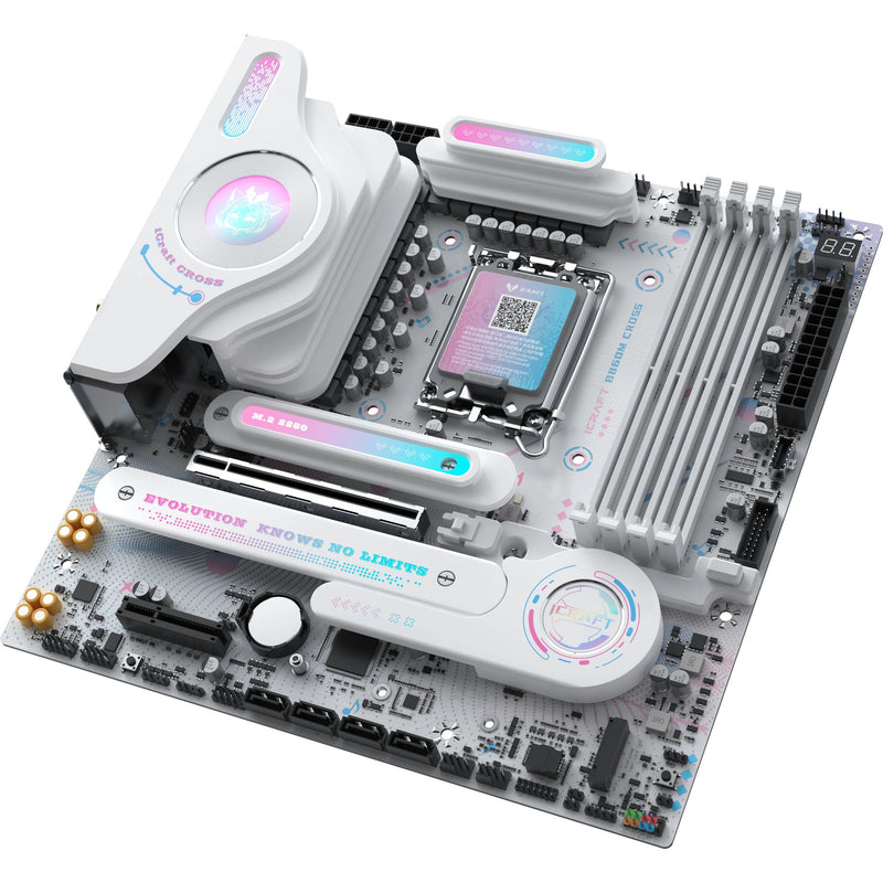 Afbeelding laden in galerijviewer, Maxsun ms-icraft b860m cross socket 1851 moederbord (wit, raid, 5 gb-lan, wlan, bt, sound, µatx)
