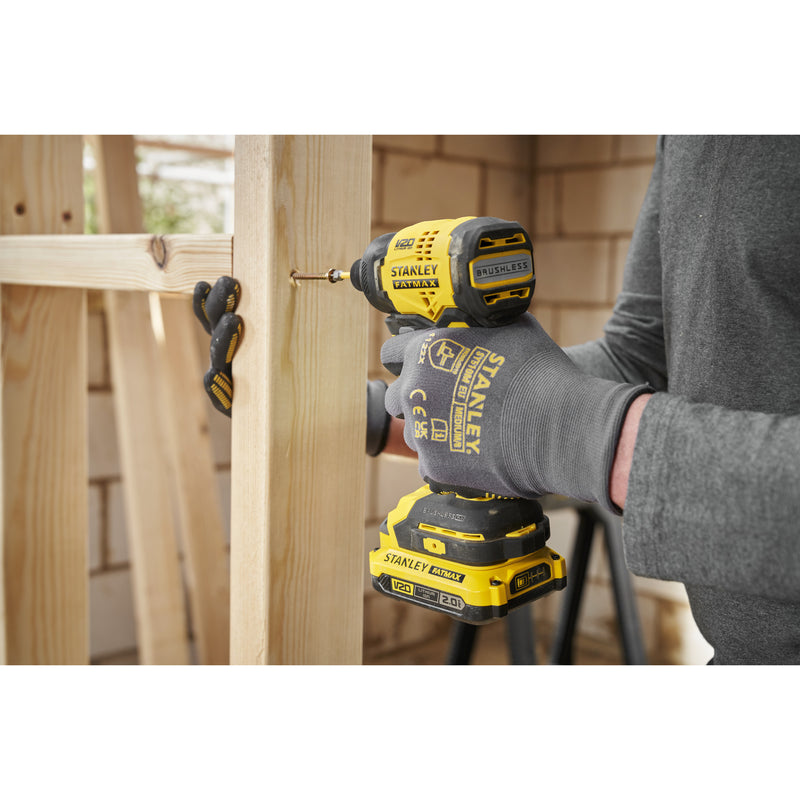 Load image into Gallery viewer, Stanley fatmax v20 18v slagschroevendraaier (zwart geel, accu en oplader inbegrepen, met koffer)
