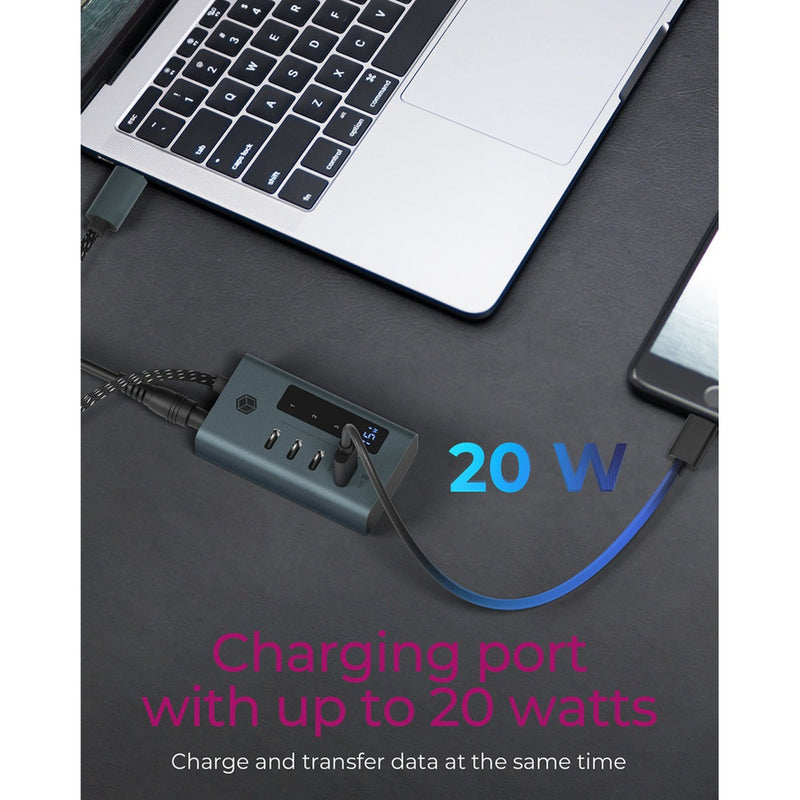 Load image into Gallery viewer, Icy box ib-hub1454-c31 usb-hub (grijs blauwgrijs, 4x usb-c 3.2 (10 gbit s))
