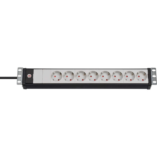 Brennenstuhl premium-line 19-inch stekkerdoos 8-voudig stekkerdoos (zwart lichtgrijs, 3 meter)