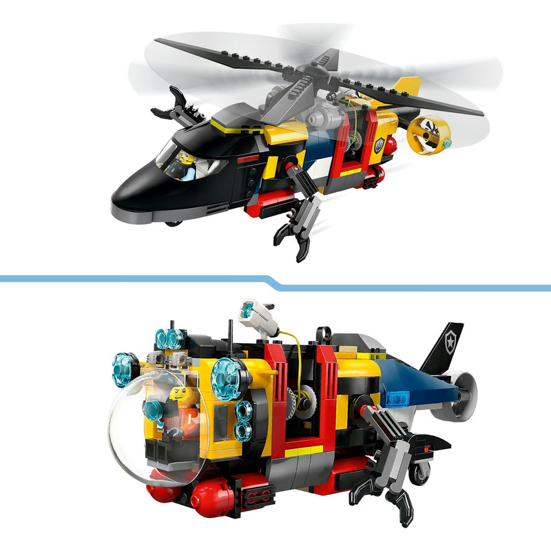 Load image into Gallery viewer, Lego city - helikopter, brandweerauto en onderzeeër remix constructiespeelgoed (60462 | set van 3 modulaire voertuigen)
