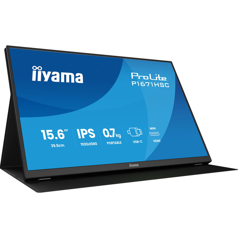 Afbeelding laden in galerijviewer, Iiyama prolite p1671hsc-b1 15.6 monitor (zwart (mat), mini-hdmi (type-c), 2x usb-c)
