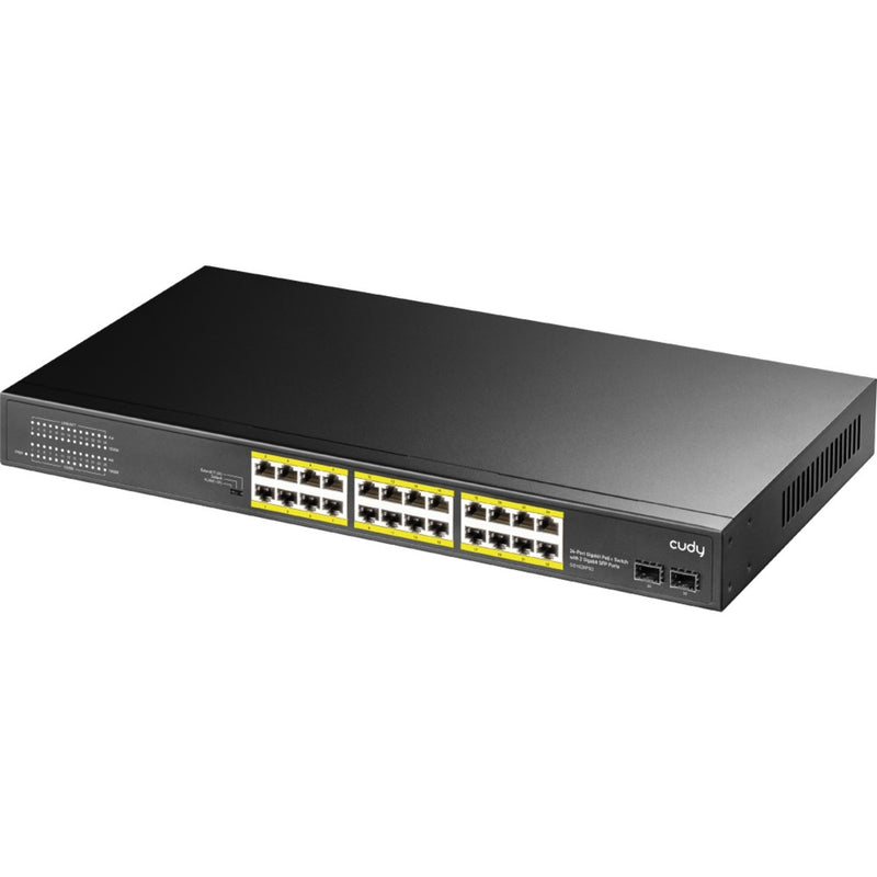 Afbeelding laden in galerijviewer, Cudy 24-gbe poe+ switch with 2 uplink sfp (zwart)
