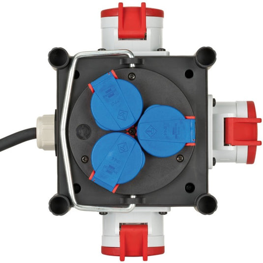 Brennenstuhl compacte rubberen stroomverdeler bsv 3 ls e 16 2 ip44 1 meter stekkerdoos (zwart, 3x geaard, 3x cee)