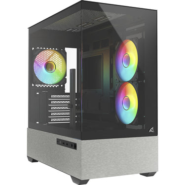 Sharkoon mk7 argb mini tower behuizing (zwart | 2x usb-a | 1x usb-c | rgb | tempered glass)