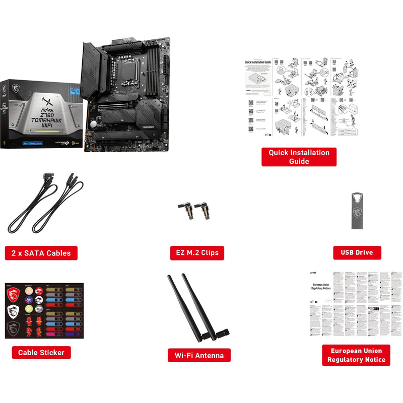 Load image into Gallery viewer, Msi mag z790 tomahawk wifi socket 1700 moederbord (zwart, raid, 2.5 gb-lan, wi-fi 6e, bt, sound, atx)
