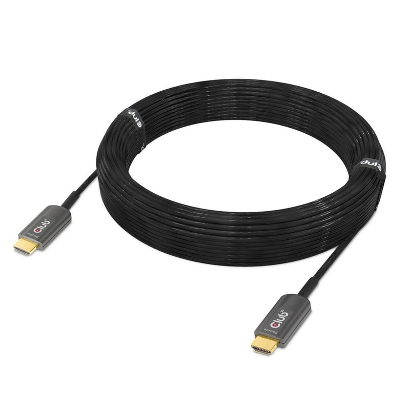 Afbeelding laden in galerijviewer, Club 3d ultra high speed aoc hdmi 2.1 gecertificeerde unidirectioneel kabel male-male (zwart, 15 meter, 4k 120hz, 8k 60hz, 48 gbps)
